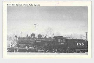 Antique Postcard Kansas Dodge City Boot Hill Special 1139 Train A.  T.  &s.  F.  Never