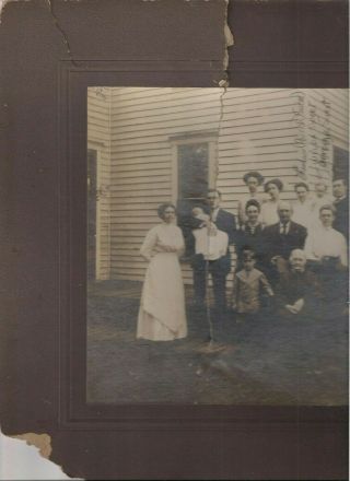 Antique Family Photo From 1800’s Middletown,  Indiana Outdoor Setting 2