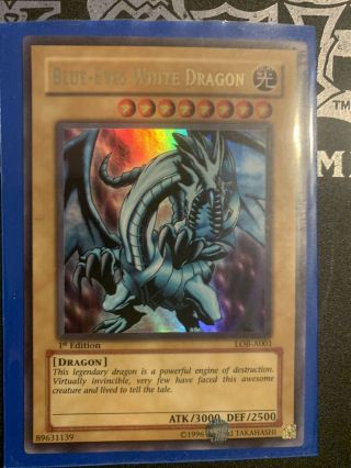 Yugioh Lob - A001 1st Edition Blue Eyes White Dragon Ultra Rare Card Great Gift