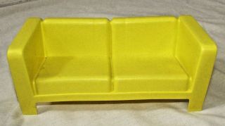 Vintage Barbie Mattel Yellow Plastic Couch Sofa Furniture Piece Chair
