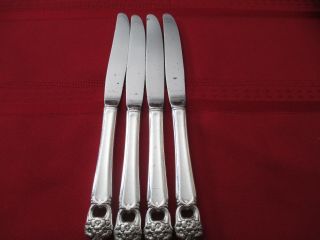 1847 Rogers Bros Silverplate " Eternally Yours " 4 Dinner Knives Vguc