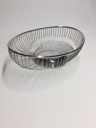 Vintage Raimond Silverplate Wire Bread Fruit Basket Bowl 12 X 8 " Oval