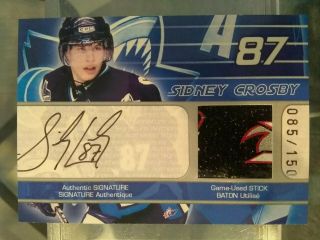 2005 Sidney Crosby Junior Auto And Game Stick 85/150 Ultra Rare Chl