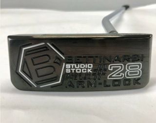 Rare Blackout Bettinardi Studio Stock 28 Armlock Golf Putter 41” W/headcover