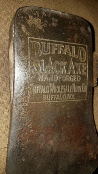 Buffalo Black Axe Hand Forged Buffalo Ny Embossed Axe Single Bit Rare