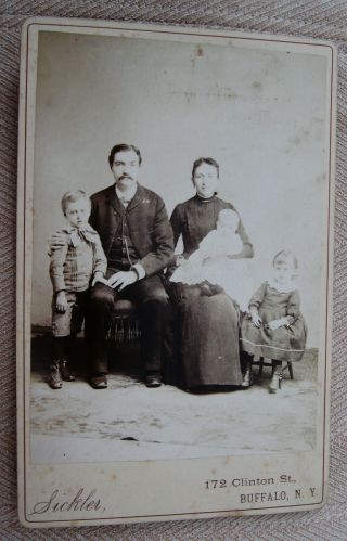 Antique Cabinet Photo Portrait Of A Lovely Young Family By Sickler Buffalo Ny