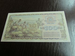 YUGOSLAVIA - 100 DINARA 1953 PERFECT UNC RARE 2