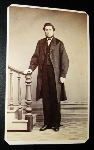 Antique Civil War Era Of Ja.  Harvey Wearing A Frock Coat Phoenixville Pa
