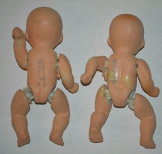 Two Vintage BISQUE Baby Dolls Made in Japan Tiny 2.  75 