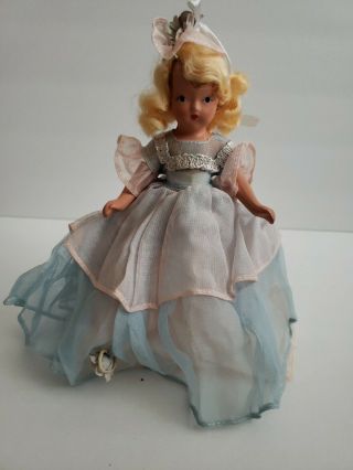 Vintage Nancy Ann Storybook Doll Blue Dress Smell Old