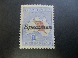 Kangaroo Stamps: £1 Specimen 1st Watermark - Rare (c190)