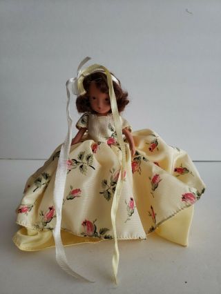 Vintage Nancy Ann Storybook Doll Yellow Dress Rose Smell Old