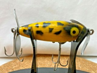 Vintage Shakespeare Krazy Kritter Yellow Coachdog Wood Fishing Lure Unfished