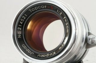 Rare Tokyo Kogaku Topcor S 5cm F2 Chrome Leica Ltm39 Lens,  " Exc,  " From Jp 2145