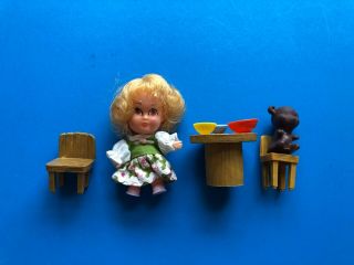 Hasbro Storykins Goldilocks Set Doll,  Bear Vintage Kiddle Size