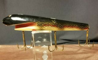 Vintage Wooden Muskie Fishing Lure - 7 3/4 "
