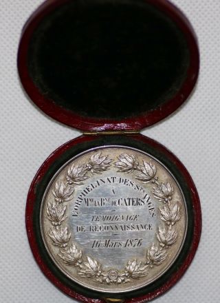 France.  Bovy Silver Medal Box 1876.  The Orphelinat Des St.  Angers.  Rare