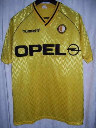 Rare Vintage Feyenoord Hummel Football Jersey Shirt 1987 Sz L Away