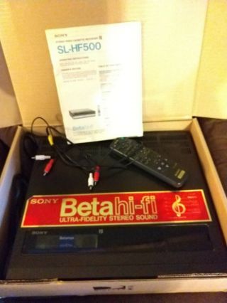 Rare 1984 Sony Sl - Hf500 Beta Player / Recorder.  Cables Bonus Beta Tapes