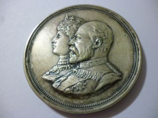 King Edward Vii And Alexandra 1902 Medal Bs As Coronation Festivities Rare 65mm