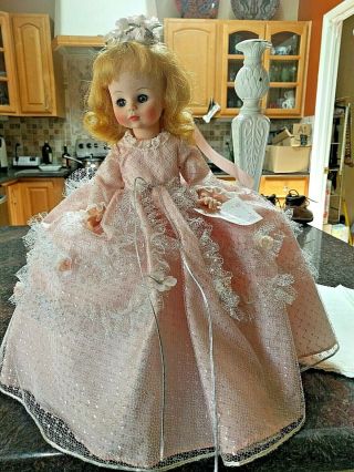 Vintage Madame Alexander Cinderella Doll 14 " 1546 Lovely Pink & Silver Gown
