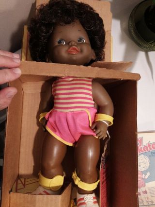 Mattel Baby Skates African American Doll " Skates By Herself " 1982