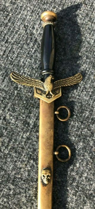 South African Air Force dress dagger with rare skull scabbard 2