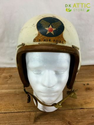 Rare Us Air Force P - 1b Flight Helmet Size Small Mfg Mil - H - 8003 Korean War 1950s