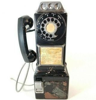 Vintage Automatic Electric Rare 3 Slot Pay Phone Coin Telephone Lpb - 82 - 55