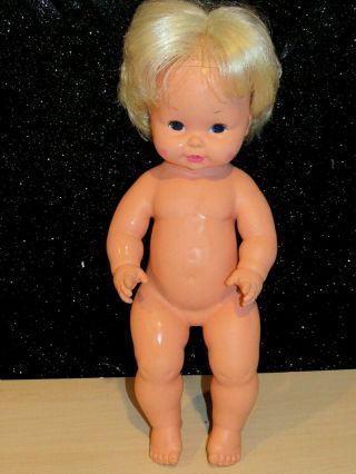 Vintage 1969 Mattel Baby Tender Love Drink And Wet Rubber/soft Vinyl 15 " Doll