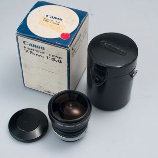 Canon Fd 7.  5mm F/5.  6 Fisheye Lens W/ Box Rare