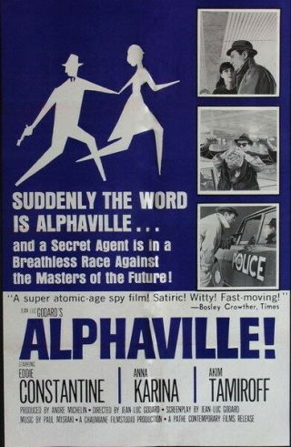 003 Alphaville - Love Thriller 1965 Usa Classic Movie 24 " X36 " Poster