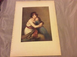 Antique Book Plate - Madame Vigee Le Brun And Her Daughter - 1910
