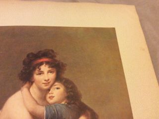 Antique Book Plate - Madame Vigee Le Brun and Her Daughter - 1910 2