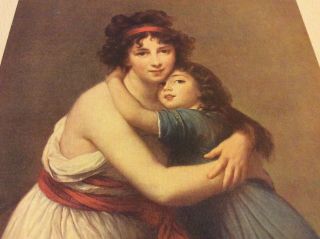 Antique Book Plate - Madame Vigee Le Brun and Her Daughter - 1910 3