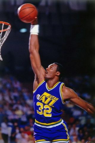 165 Nba Dunk Block Star - Karl Malone Usa Classic Basketball 24 " X36 " Poster