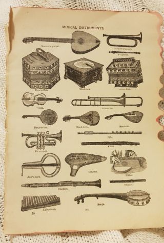 Musical Instruments - Antique Book Print