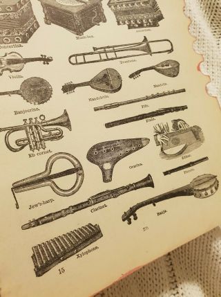 Musical Instruments - Antique Book Print 3
