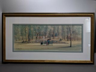 P.  Buckley Moss " Fountain In The Park " Rare Signed Limited Edition Framed Print