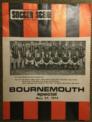 27 May 1973 Western Australia V Bournemouth Friendly Programme Played In Oz Rare