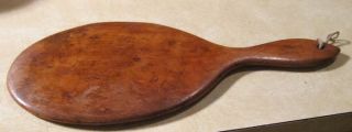 Antique/vintage Victorian Wood Oval Hand Mirror Bevelled Glass.  12 - 3/4 " X 5 - 1/2.