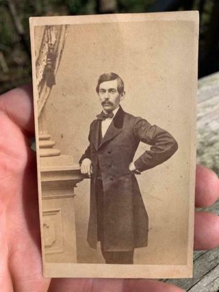 Antique Cdv Photo Man William Bliss Worcester Massachusetts Civil War Era
