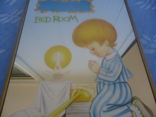 vintage retro wall mirror boys bedroom praying 1970 ' s picture christian 2