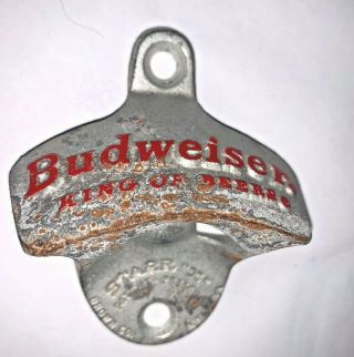 Cast Iron Bottle Opener/Wall Mounted/Heavy/Vintage/Rustic/Antiqued/BUDWEISER 2