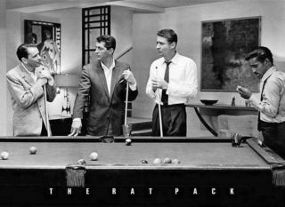 Rat Pack Playing Pool Photograph 36x24 " Music Poster Wall Art Decor