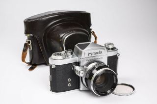 $1 NR Rare Vintage 1959 Miranda C SLR Reflex Camera Near w/ Orig.  5cm Lens 2