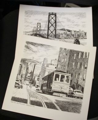 Willard Cox – Prints Of San Francisco Cable Car And Oakland Bay Bridge