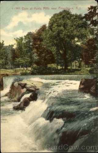 Providence,  Ri Dam At Hunts Mills Blanchard Young & Co.  Antique Postcard Vintage
