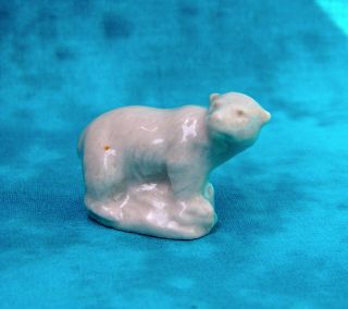 Miniature Polar Bear Figurine Vintage Ceramic Dollhouse Decor Or Collectible