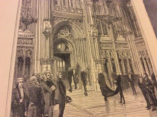 Antique Book Print - Lobby Of The House Of Commons - 1900